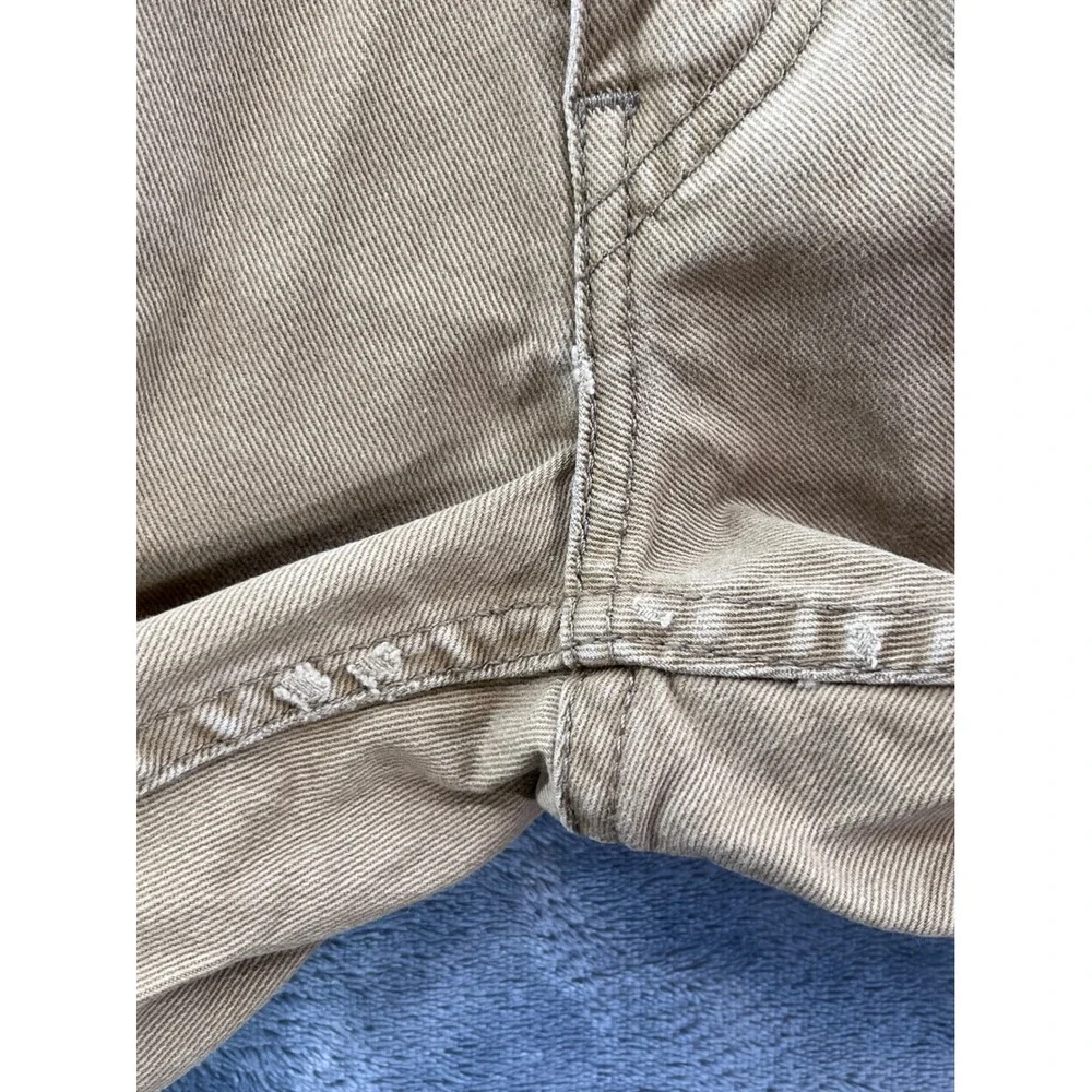 Levis 513 Slim Straight Pants Mens 34x30 Tan Khaki Cotton Blend Trousers